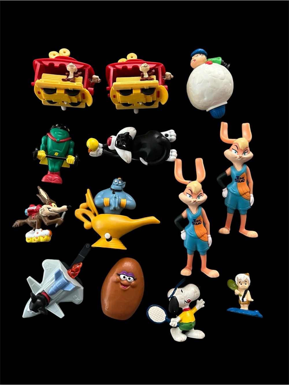 Mixed Kids Cartoon Action Figure Toy Bundle - mostly Fast Food Vintage